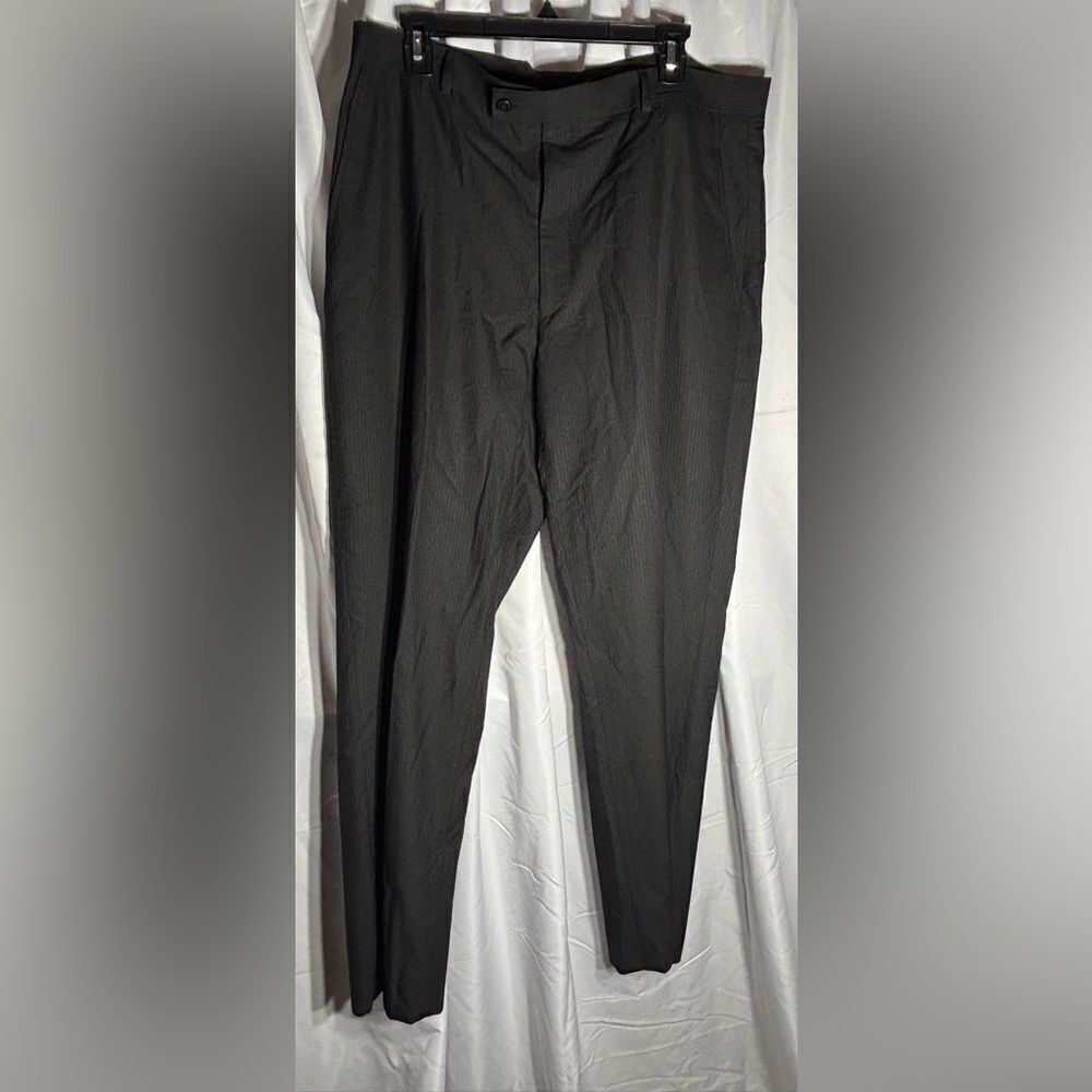 J Ferrer Pinstripe Dress Pants Flat Front Size 38 x 32 Excellent Preloved Con